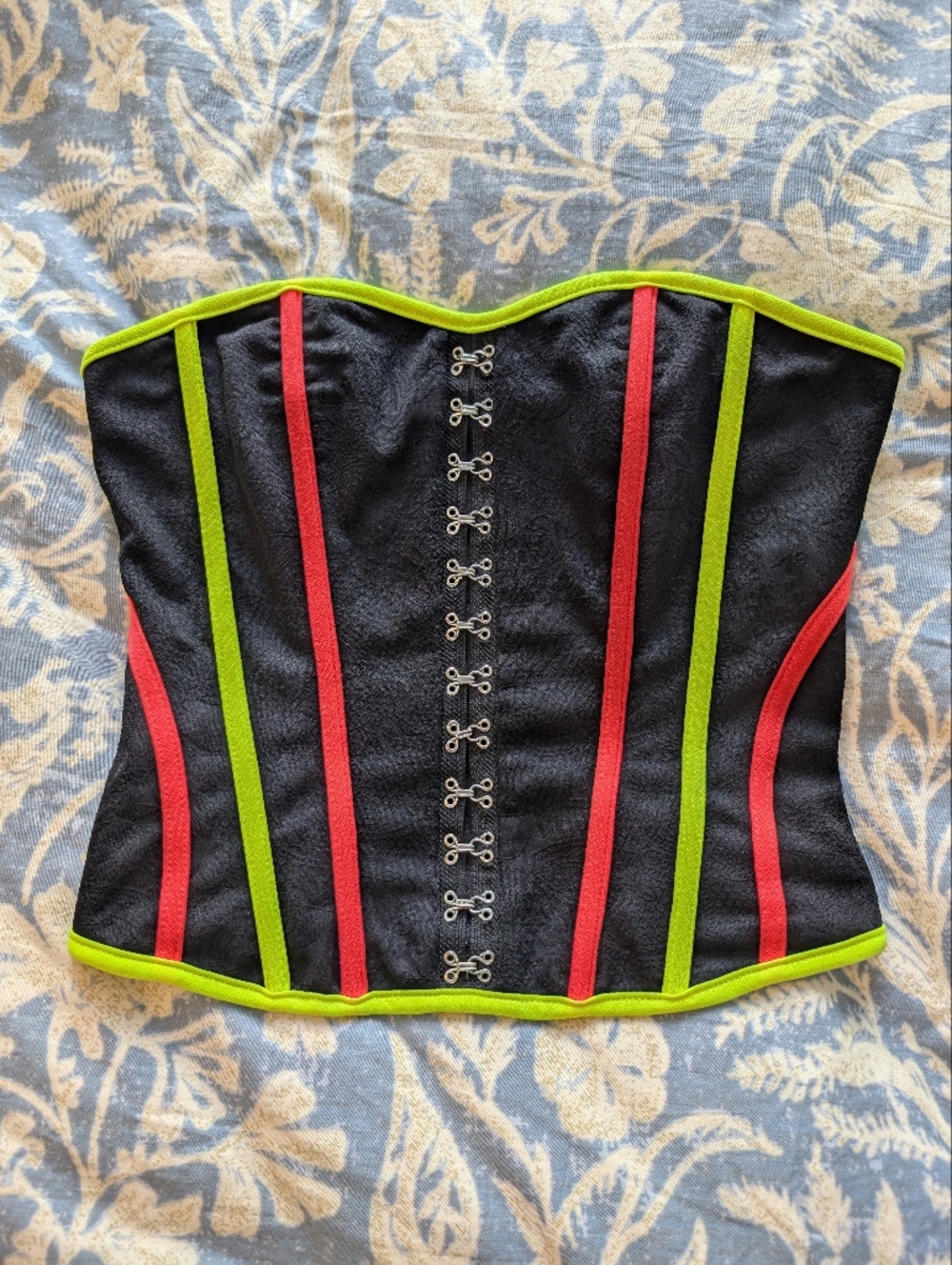 Mandee Black Neon Piping Corset Top